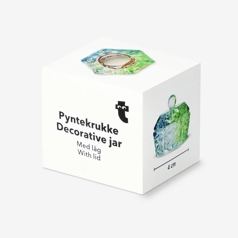 Mini green and blue rainbow jar - 4 cm