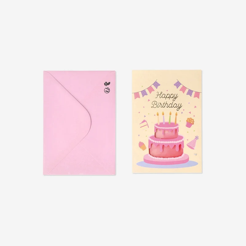 Birthday card with two tier cake