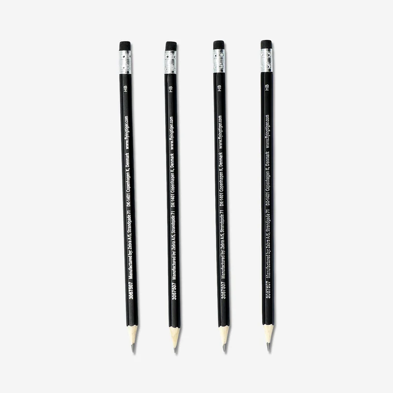 HB pencils with eraser - 5 pcs