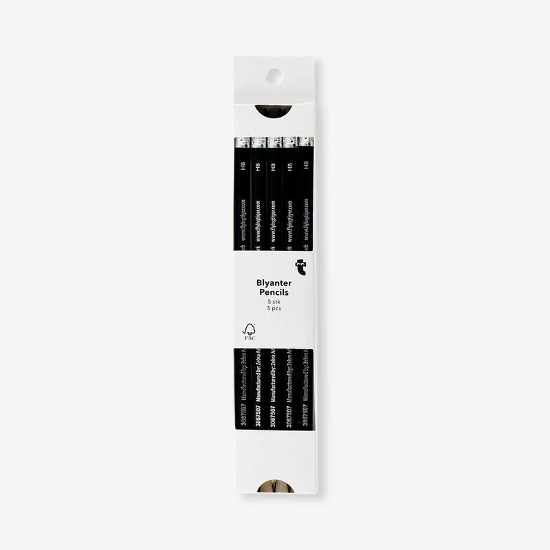 HB pencils with eraser - 5 pcs