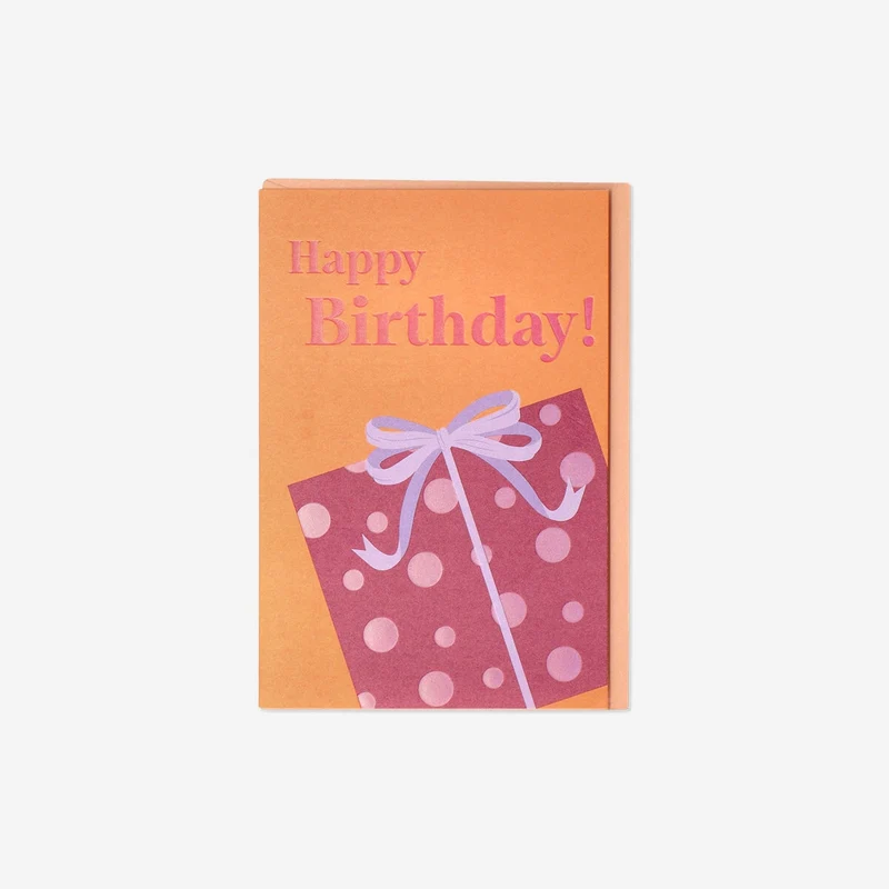 Birthday card with gift motif