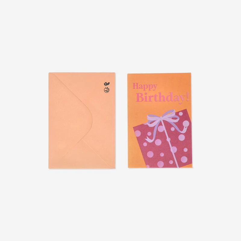 Birthday card with gift motif