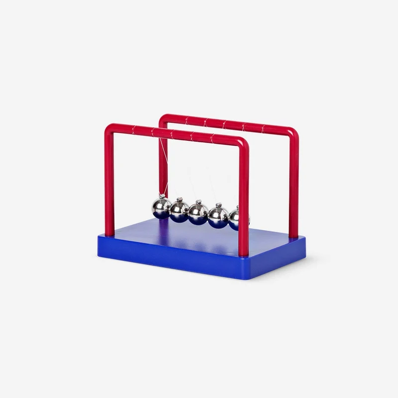 Blue and red Newton's cradle