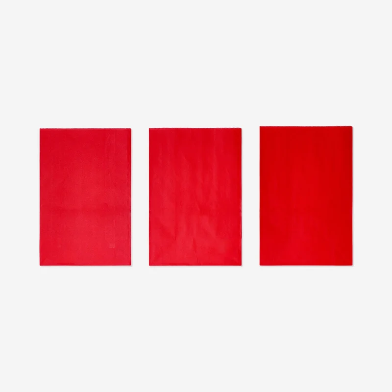 Set of red paper gift bags - 3 pcs