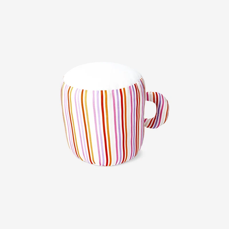 Stripy mug cushion