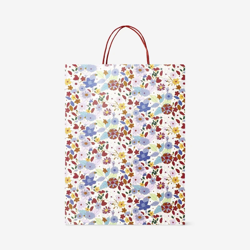 Floral paper gift bag