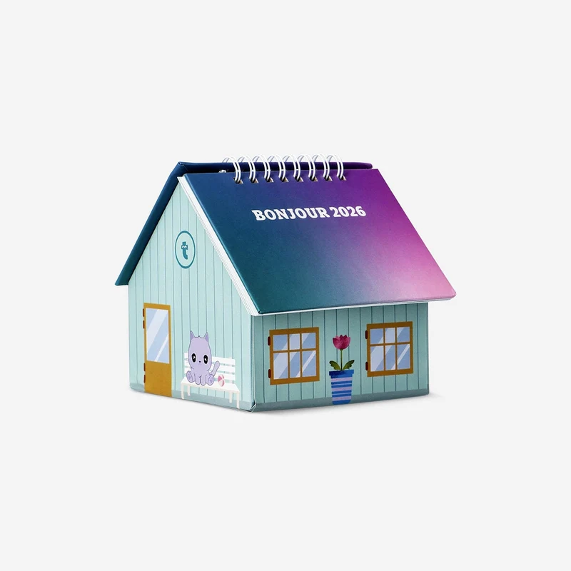 Desk calendar as a house
