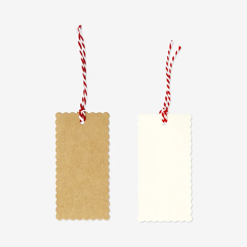 Gift tags with scalloped edges - 8 pcs