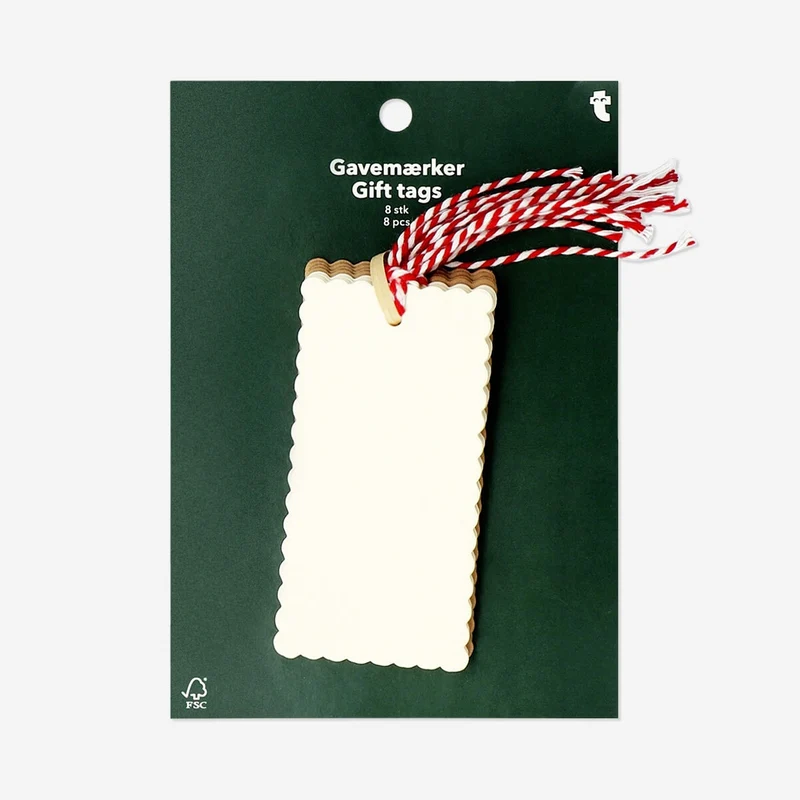 Gift tags with scalloped edges - 8 pcs