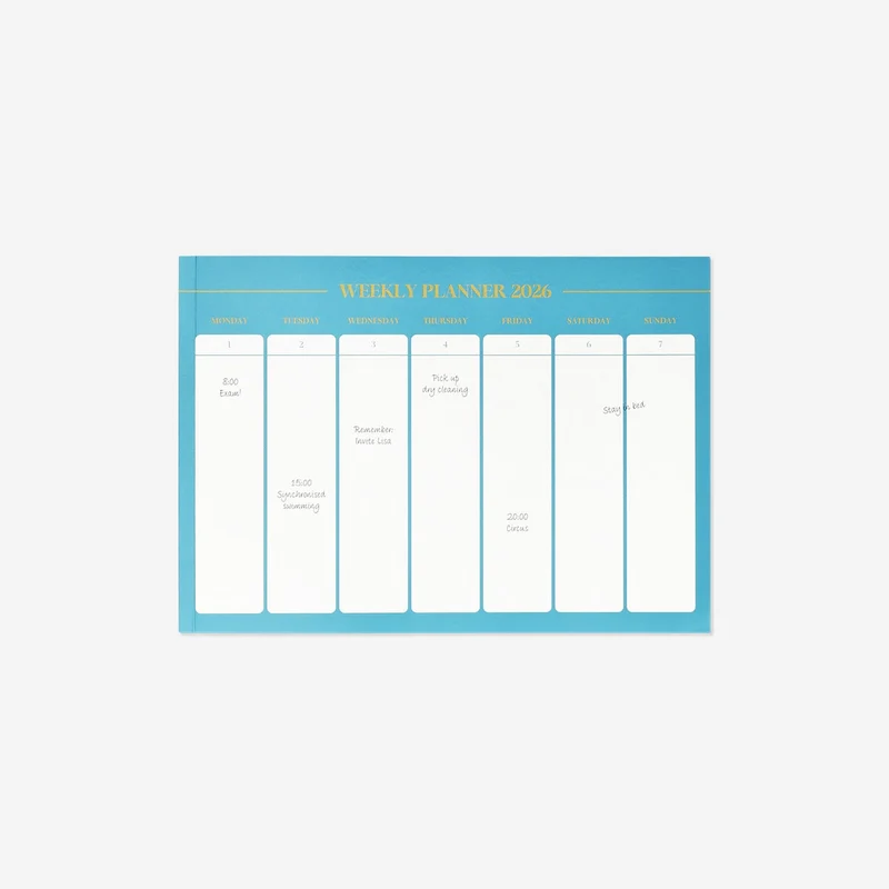 Weekly planner with tear off pages - English