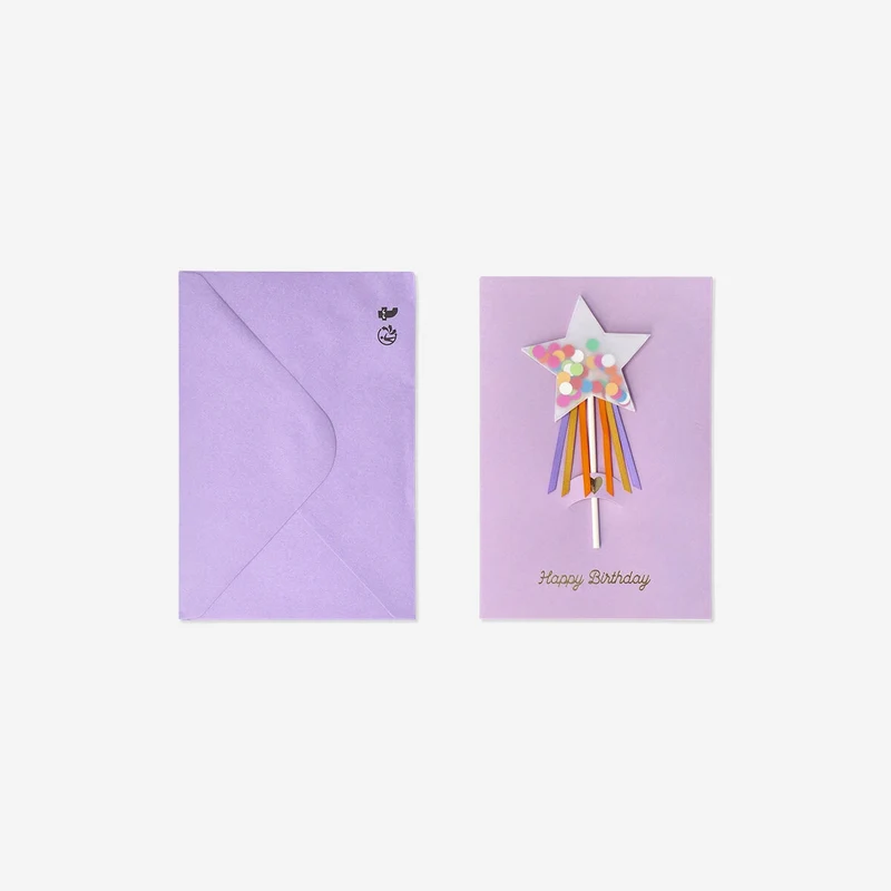 Birthday card with star wand