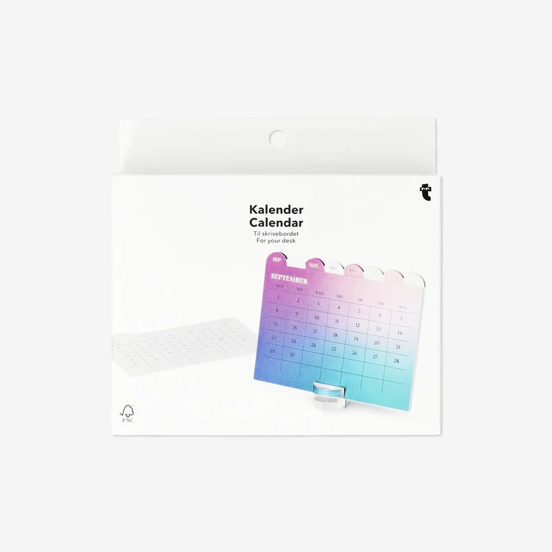 Desk calendar Sept. 2025 to 2026 - English