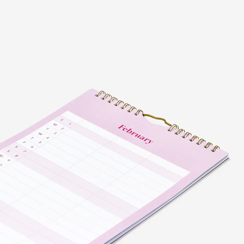 Monthly calendar for hanging with stickers - English