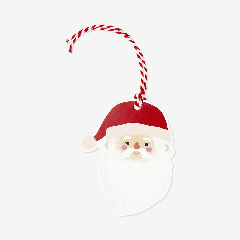 Santa face gift tags - 8 pcs