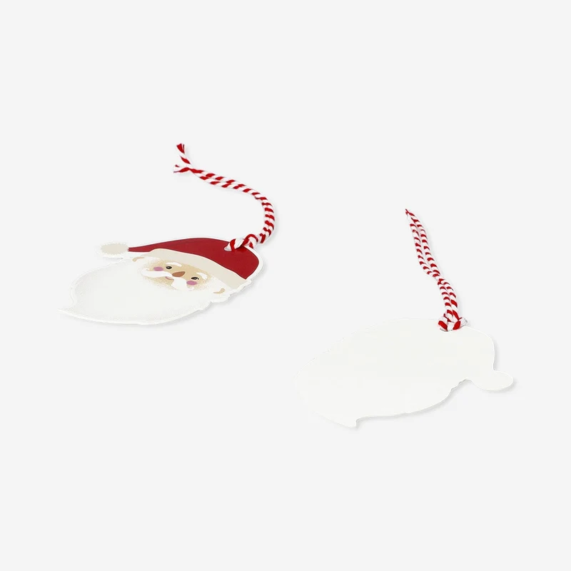 Santa face gift tags - 8 pcs