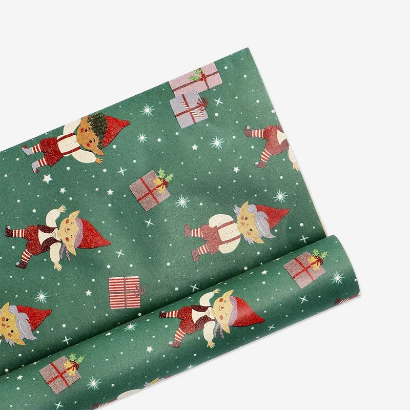 400 cm craft wrapping paper - Elf print
