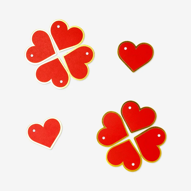 Red heart gift tags - 10 pcs