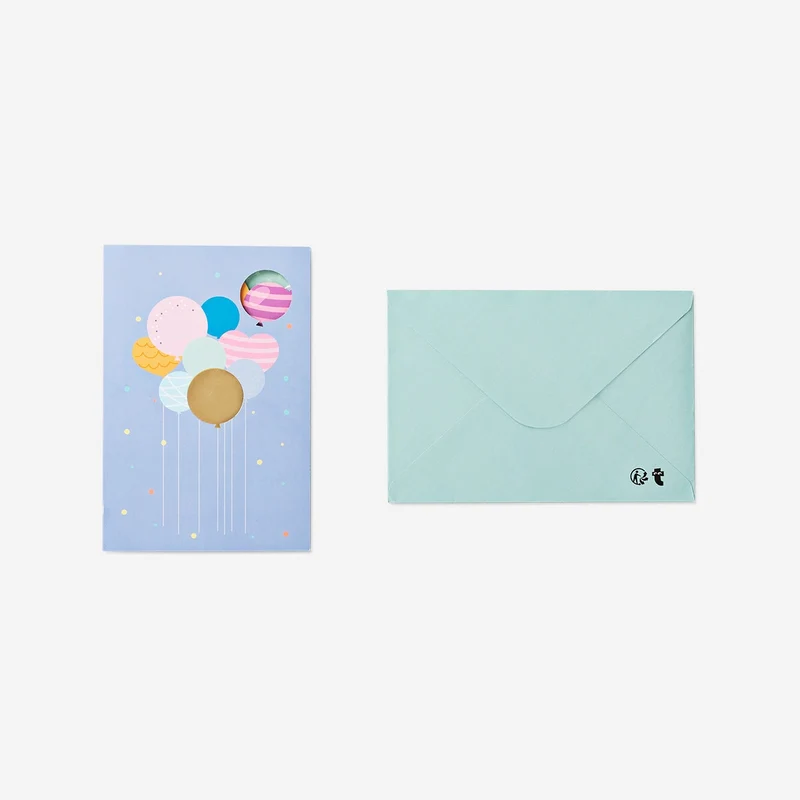 Greetings card with balloons