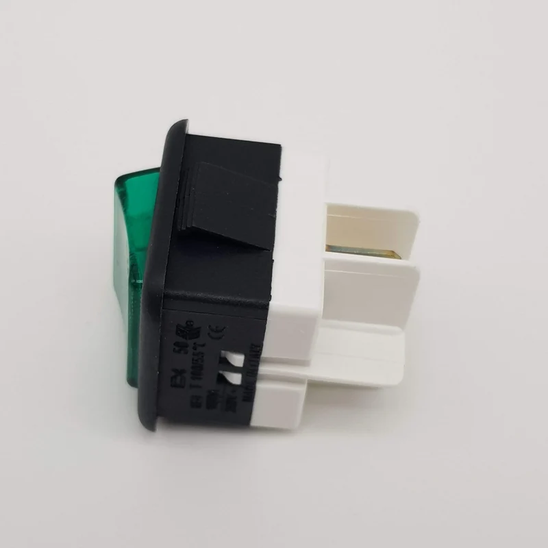 Interruttore unipolare luminoso verde per Saeco 25x25mm 3 contatti