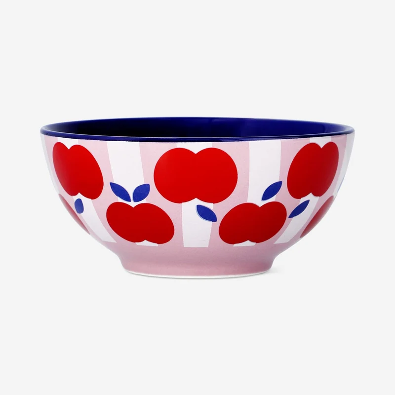 Stripy bowl with apples - 14 cm