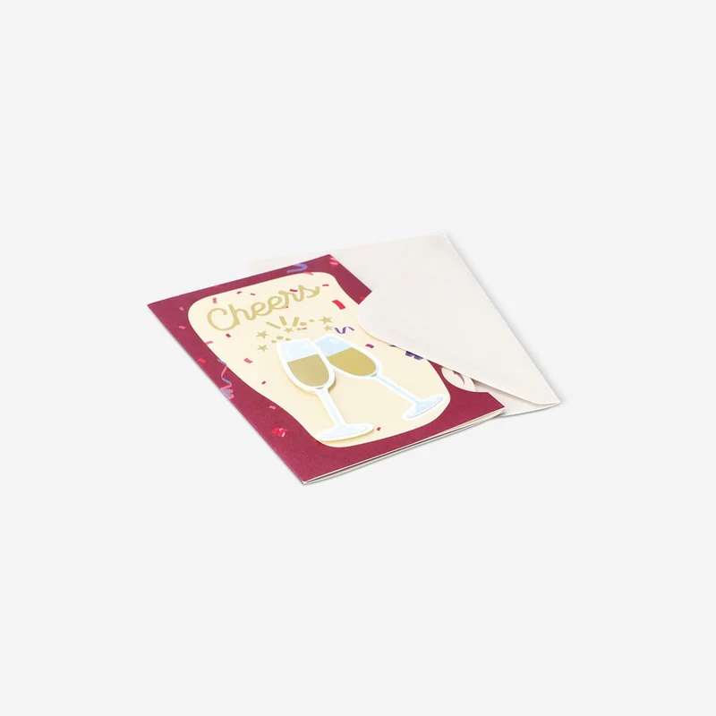 Greetings card with champagne glasses