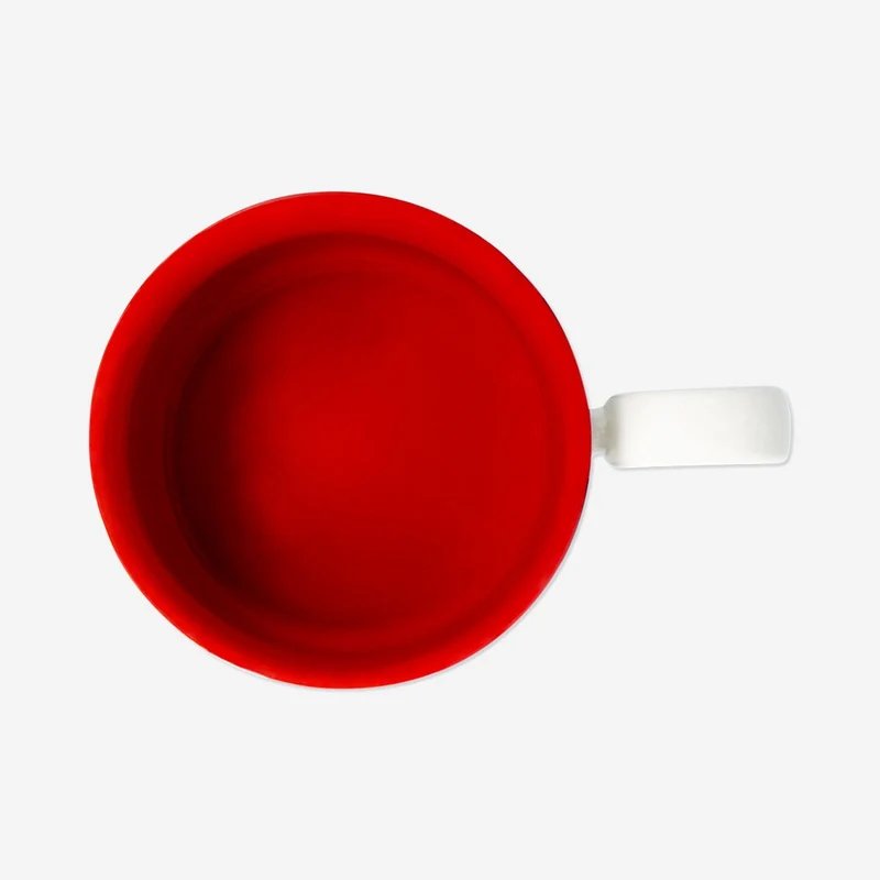 Stripy mug with red colour inside - 300 ml