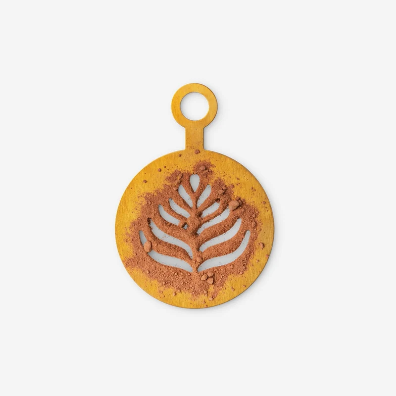 Gold coffee stencils as pumpkin and leaf - 2 pcs