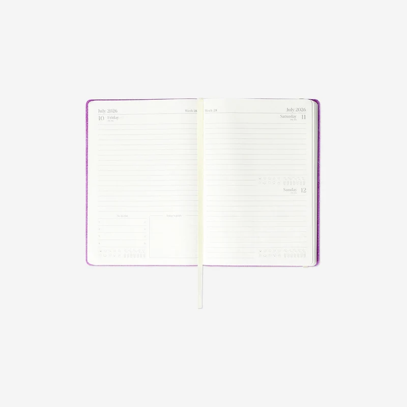 A5 Purple daily diary 2026 - English