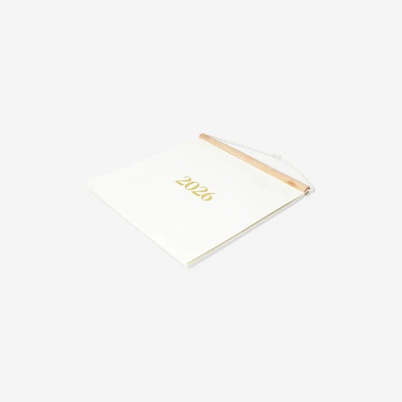 Wooden monthly calendar for hanging 2026 - English