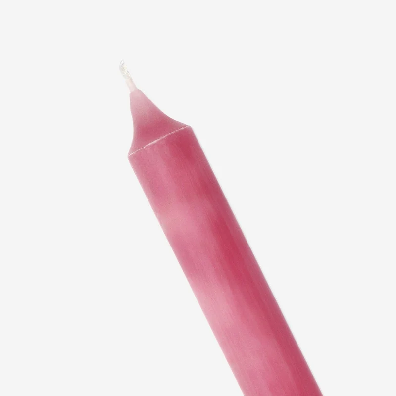 Rose pink dinner candle - 24 cm