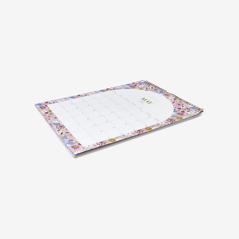 Floral monthly calendar for hanging - English
