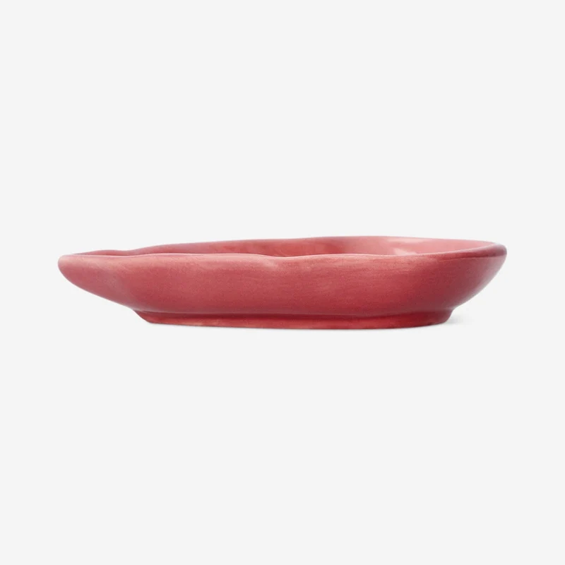 Pink leaf trinket tray - 13 cm