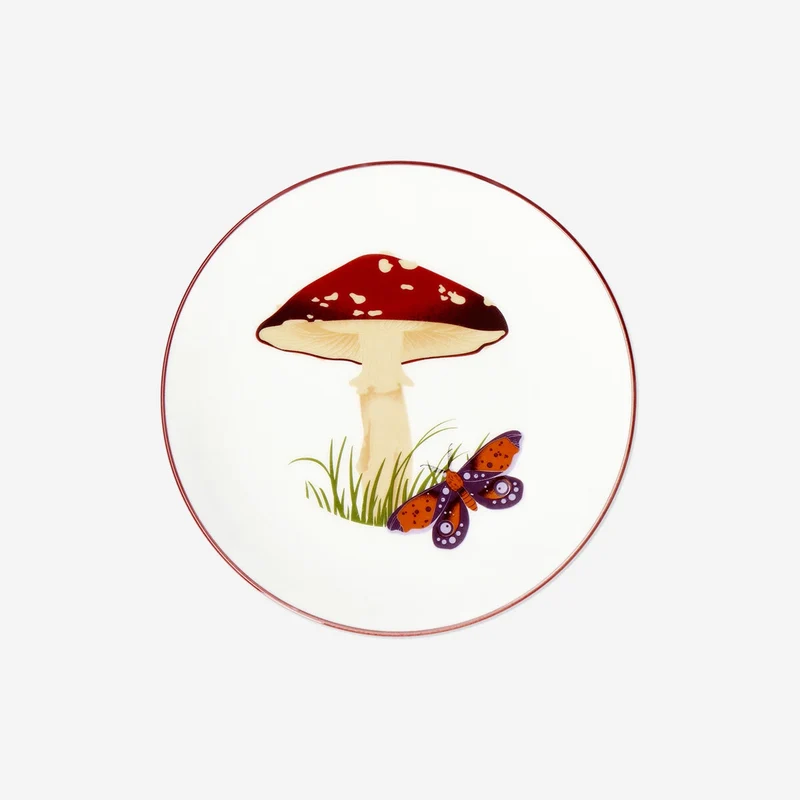 Ceramic mushroom plate - 16 cm