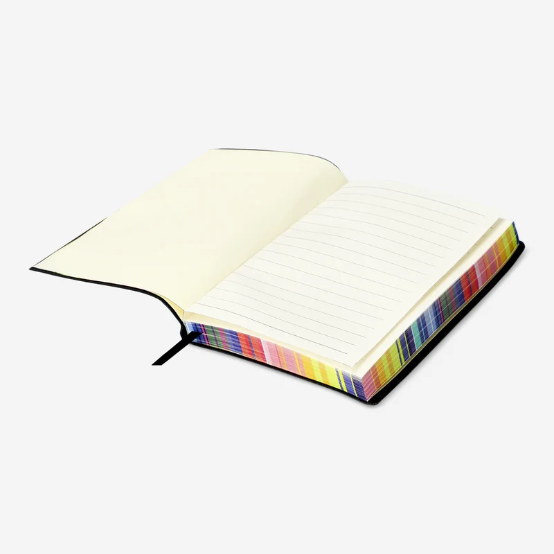A6 lined notebook with rainbow edge