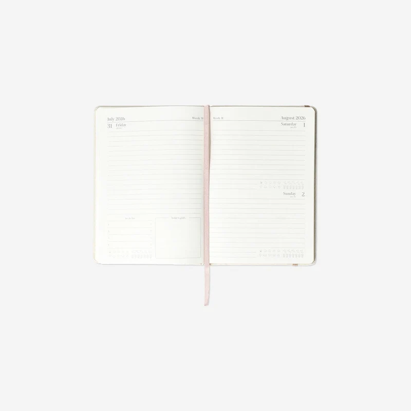 A5 Linen daily diary 2026 - English