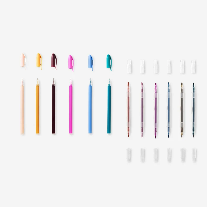 Highlighters with erasable gel ink pens - 12 pcs