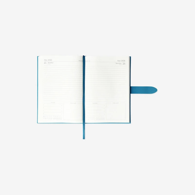 A5 Teal daily diary 2026 - English