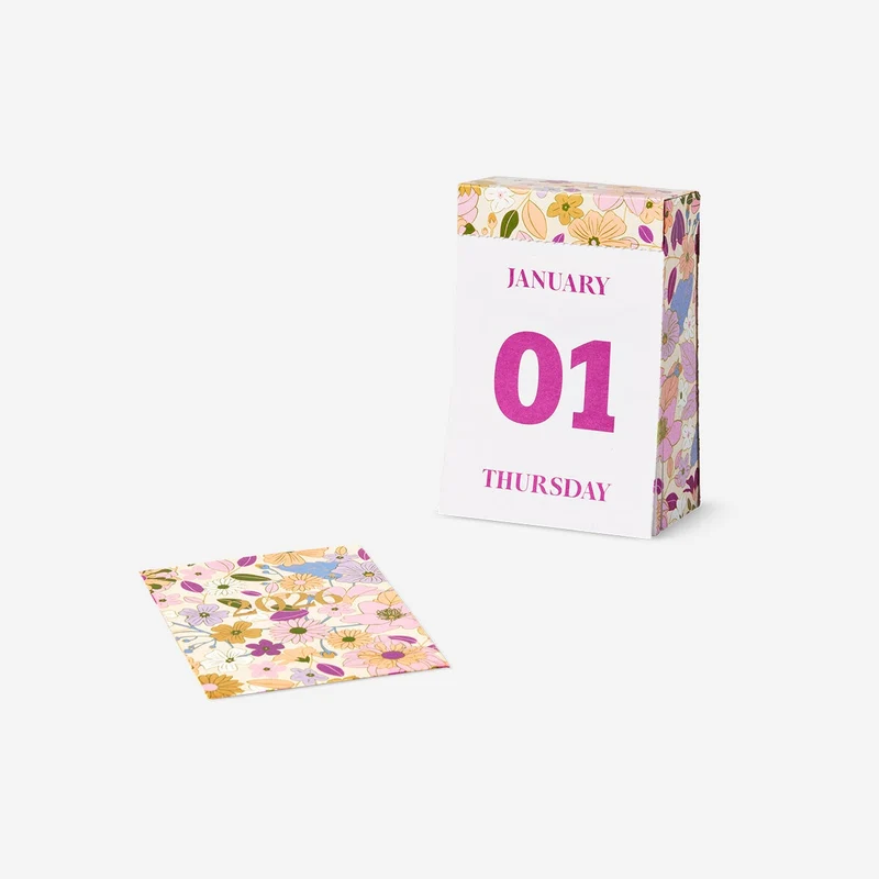 Floral desk calendar 365 days 2026