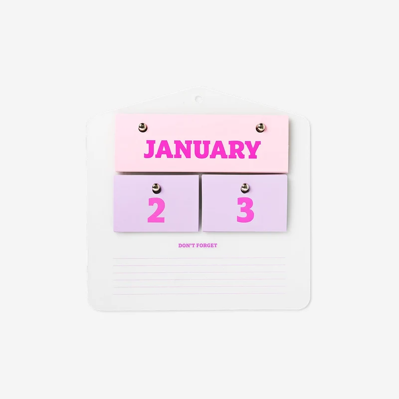 Perpetual acrylic wall calendar