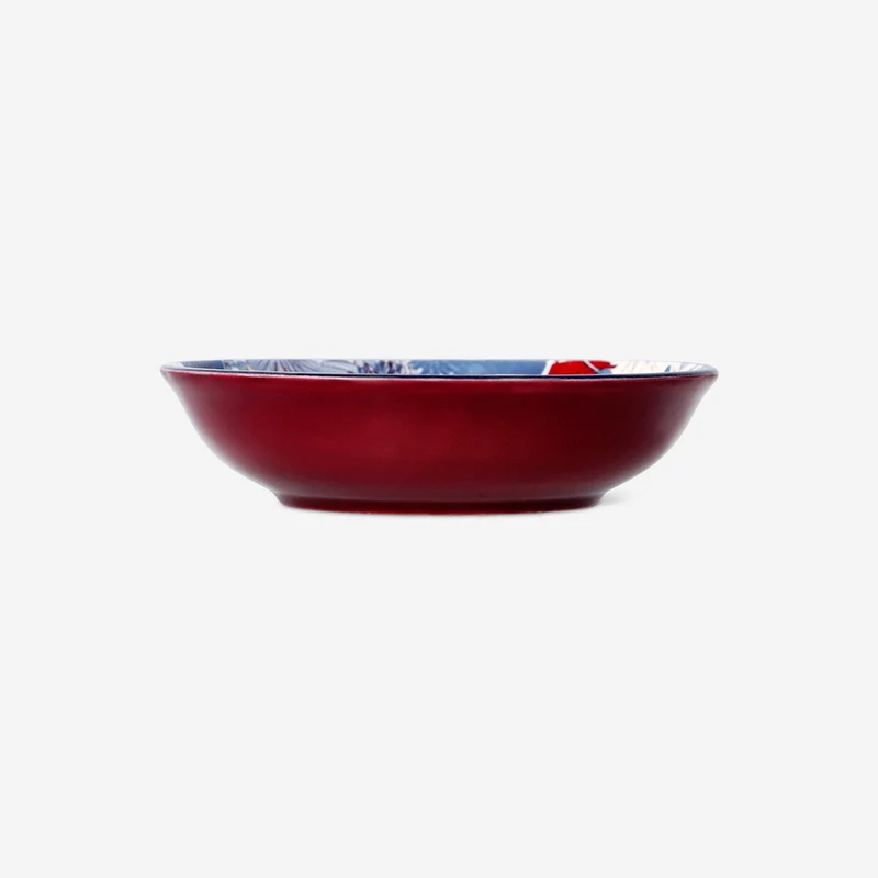 Floral ceramic low bowl - 14 cm