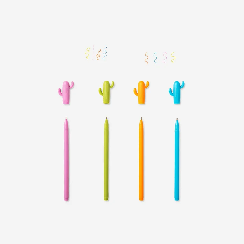 Cactus glitter gel pens - 4 pcs