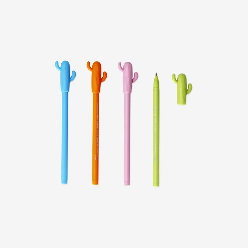 Cactus glitter gel pens - 4 pcs