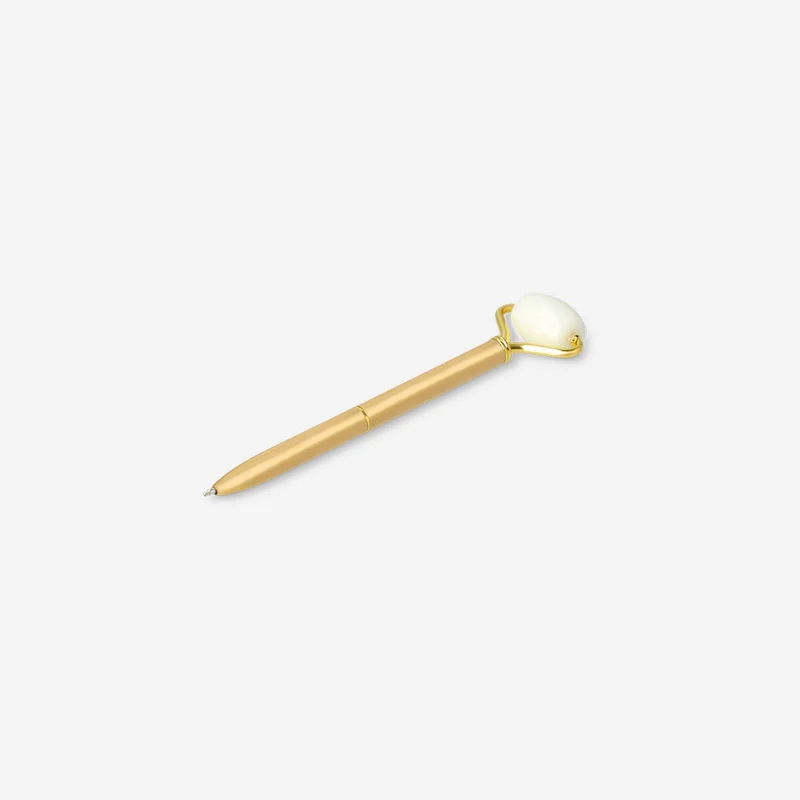 Gold ballpoint pen with facial massager