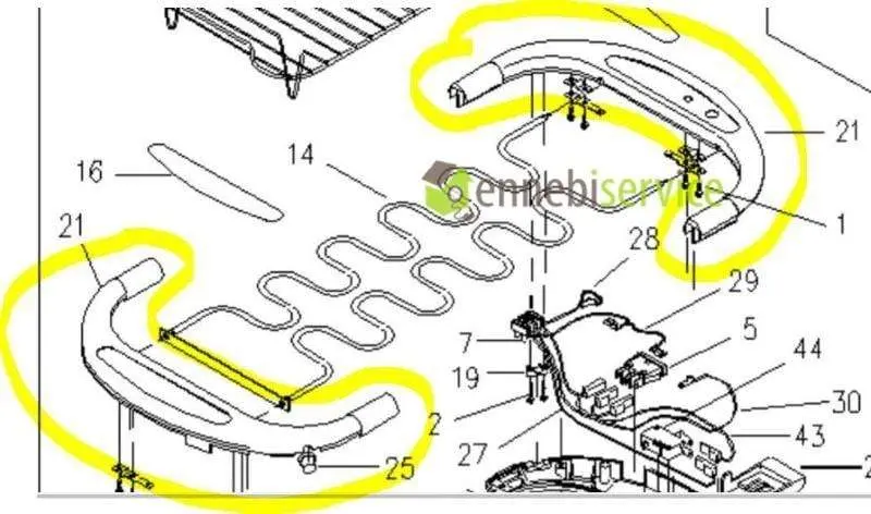 Semi cornice superiore nera churrasco griglia 738 739 Ariete