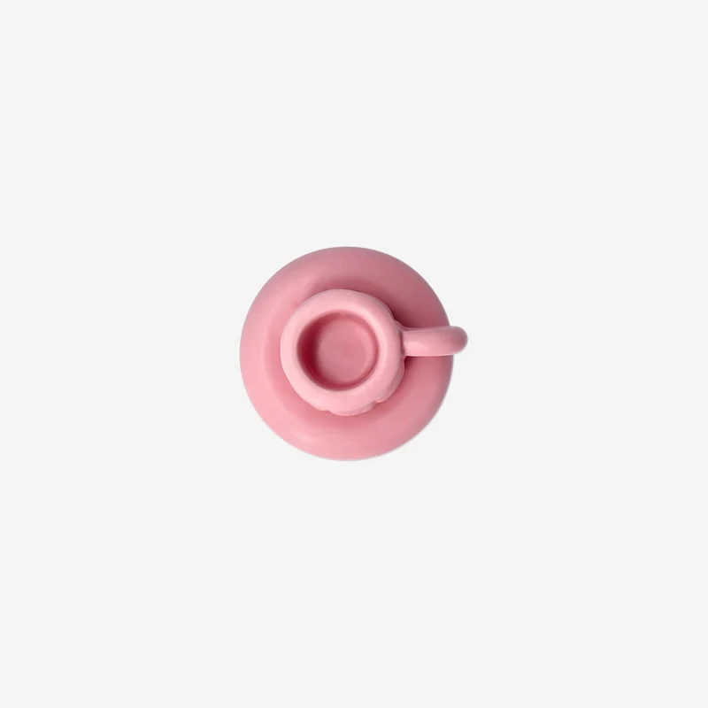 Pink mug shaped candle holder