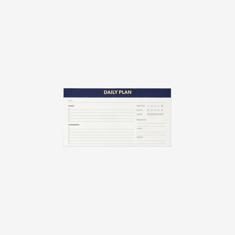 Daily planner pad for desk