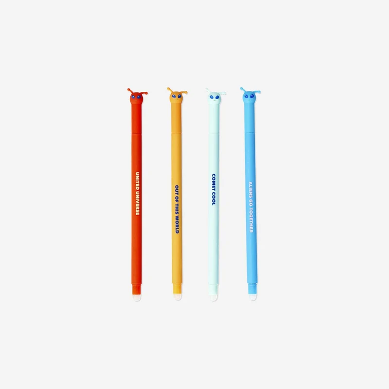 Erasable alien gel ink pens - 4 pcs