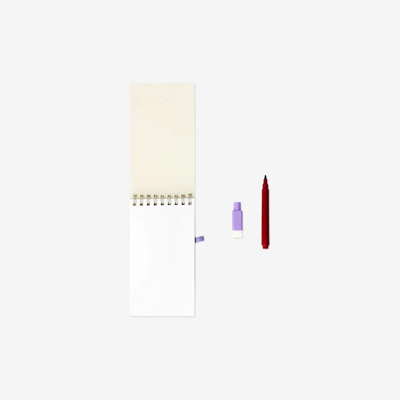 Reusable notebook with erasable marker