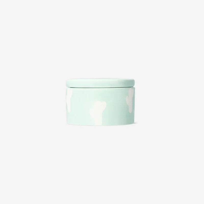 Ceramic jar with cactus print