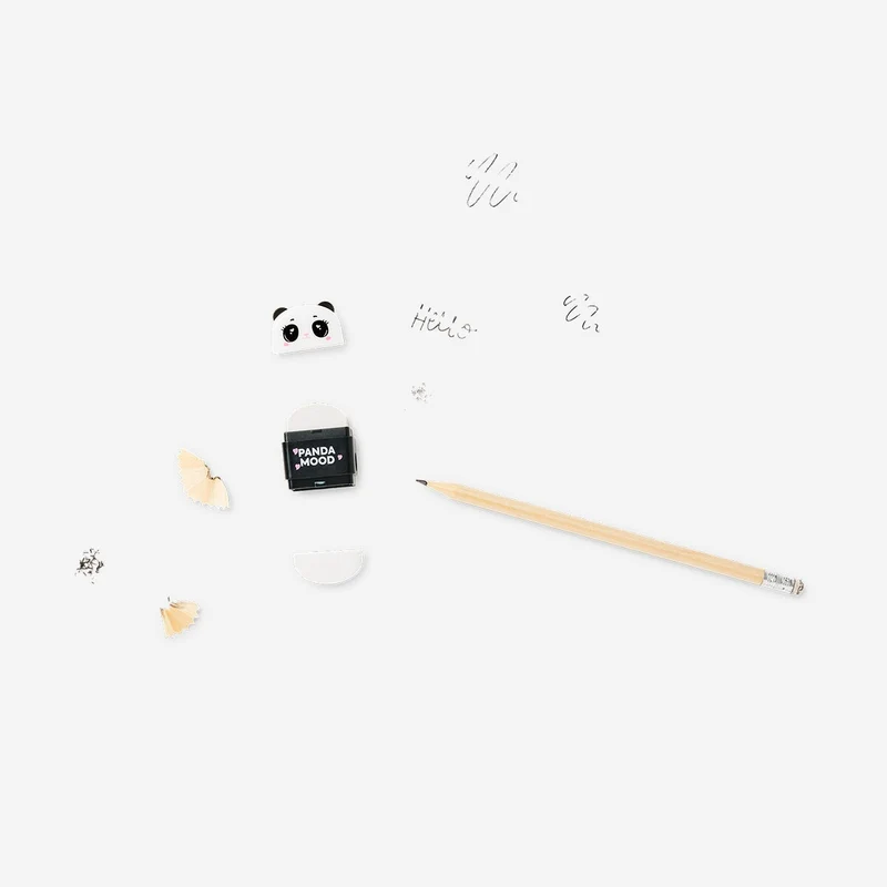 Panda eraser with pencil sharpener